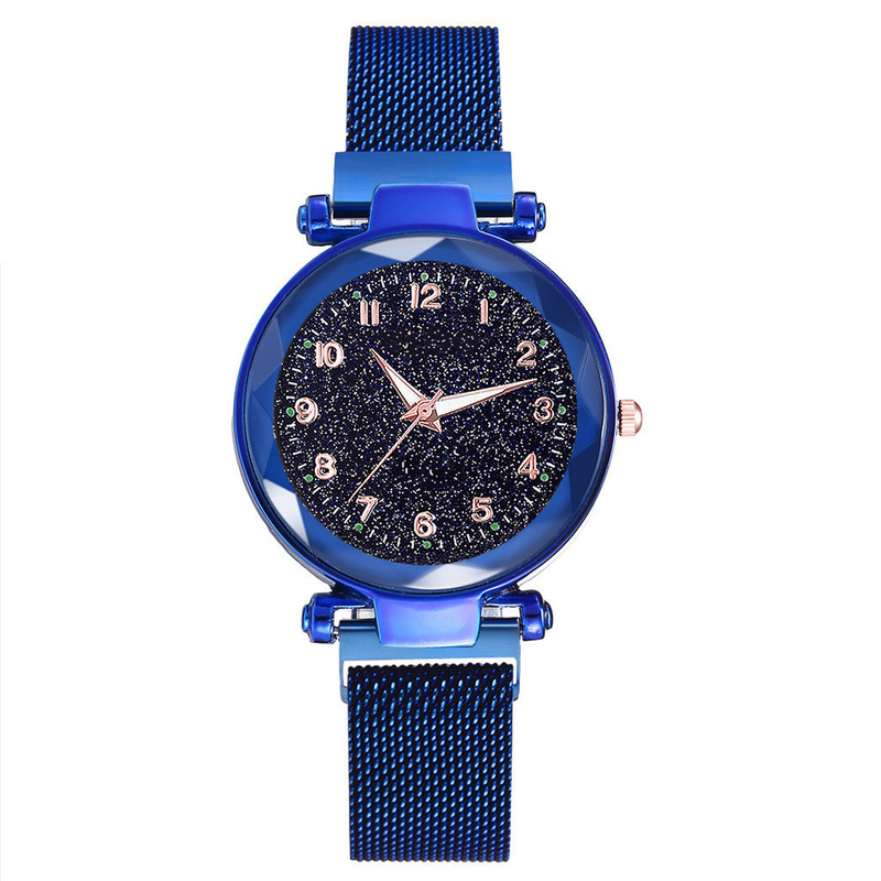 Magnet women's watch Arabic numerals face popular watch ladies mesh belt fashionable simple quartz watch_voghion.com