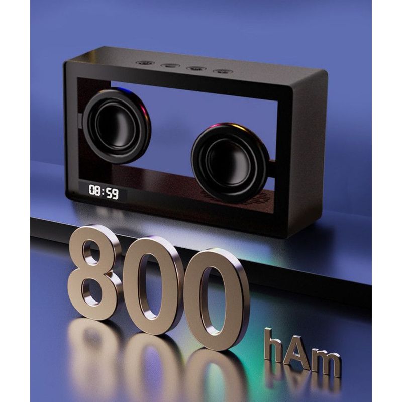 Bureau E-Sports RGB Coloré Créatif Bluetooth Avec Horloge Double Haut-parleurs Maison Haut-Parleur Transparent_voghion.com