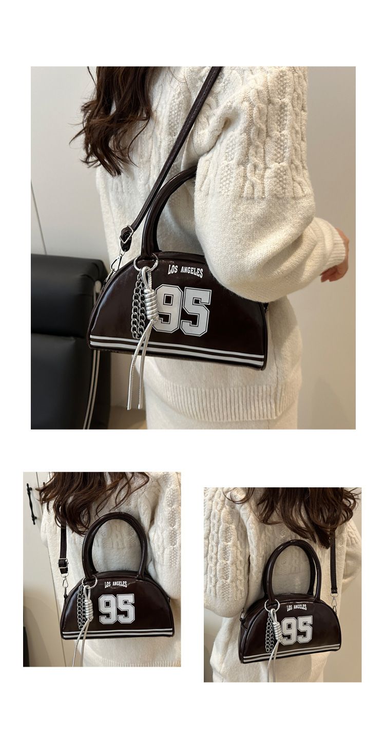 Bolso tote elegante para mujer, ideal para el trabajo y los viajes. Bolso de hombro de gran capacidad en PU con cierre de cremallera. Diseño ovalado y elegante disponible en blanco, rojo, negro y marrón._voghion.com