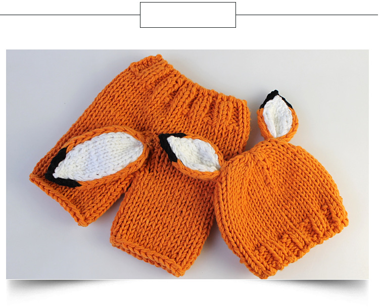 Abbigliamento fotografico per bambini, lavoro a maglia, vestiti per foto per bambini, set di modellismo per volpi di cartoni animati_voghion.com