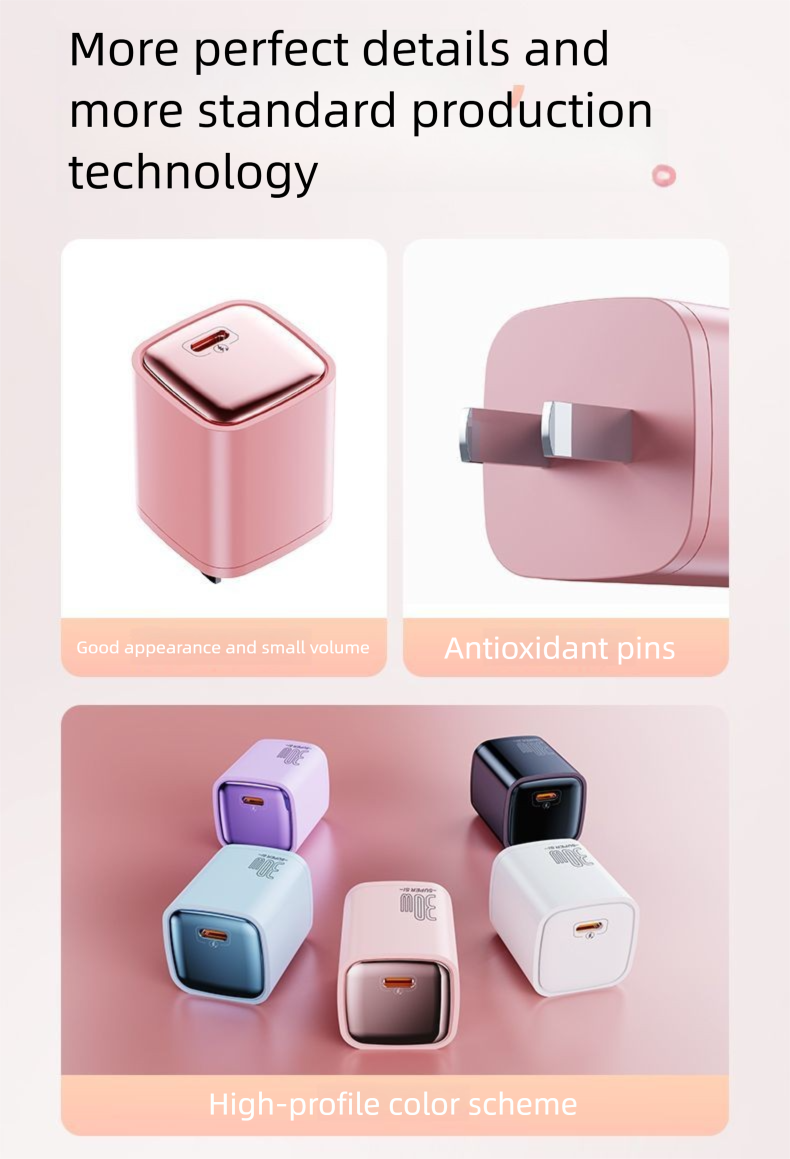 Cargador de un solo puerto para cubos de hielo pequeños de 30 W, certificado por 3C, compatible con cabezal de carga rápida PD_voghion.com