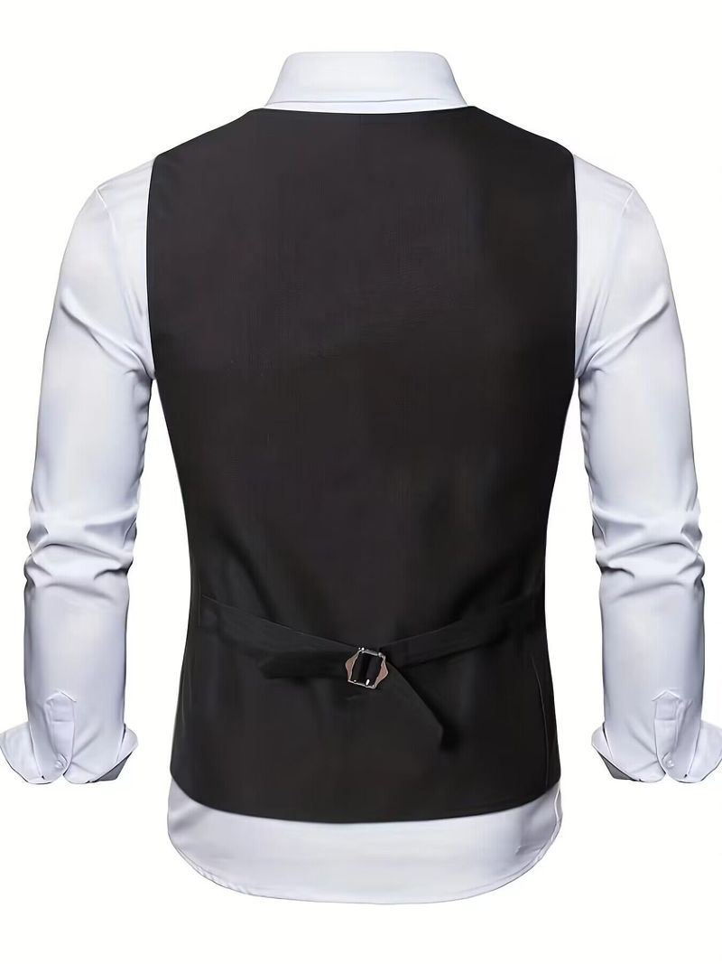 Herrenbekleidung Neue Frühlings- und Herbst-Casual-Herrenbekleidung Einfarbige, bügelfreie, modische Anzugweste für die Stadtarbeit_voghion.com