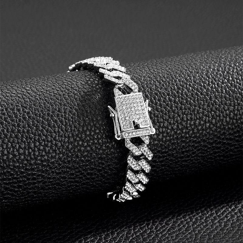 Heren- en damessieraden Hiphop Cubaanse schakelketting 12 mm volledige CZ-diamanten punk retro-stijl ketting voor streetwear punk retro-stijl hiphop sieraden_voghion.com