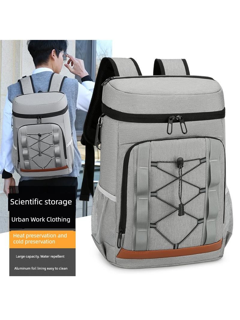 2024 Neuankömmling Isolierter Picknick-Rucksack mit großer Kapazität für draußen Kaltbierbeutel Oxford-Stoff Verdickter Eisbeutel_voghion.com