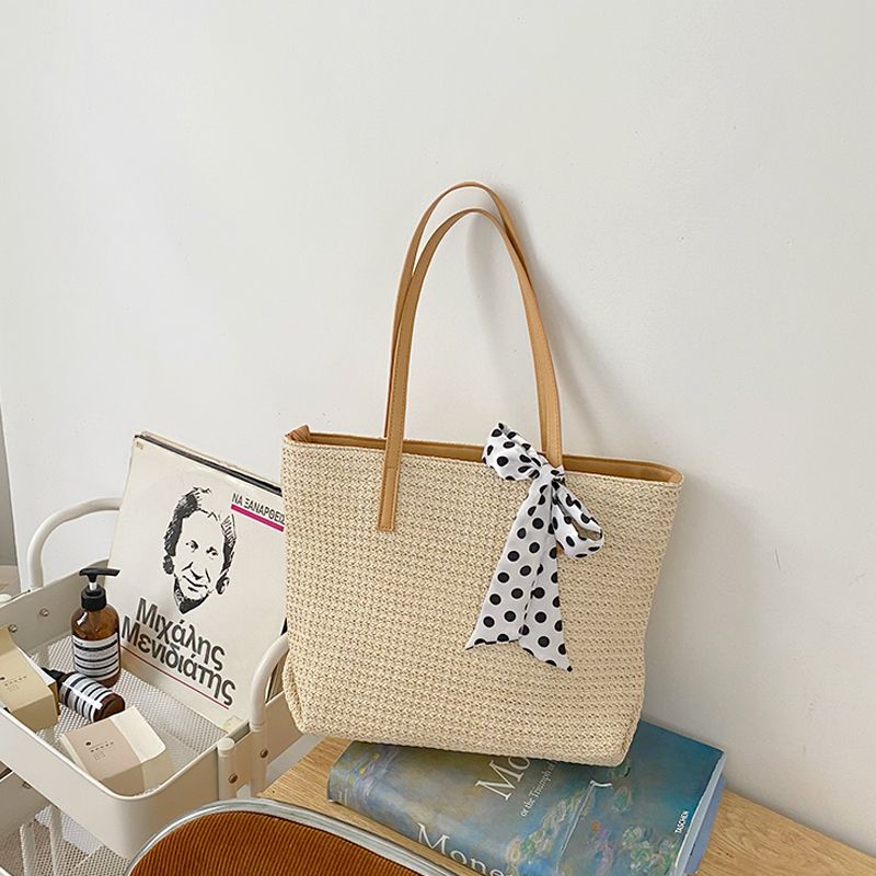 Grastasche für den Unterricht, große Kapazität, Freizeitspitze, gewebte Umhängetasche für die Sommerarbeit 2024, Einkaufstasche_voghion.com