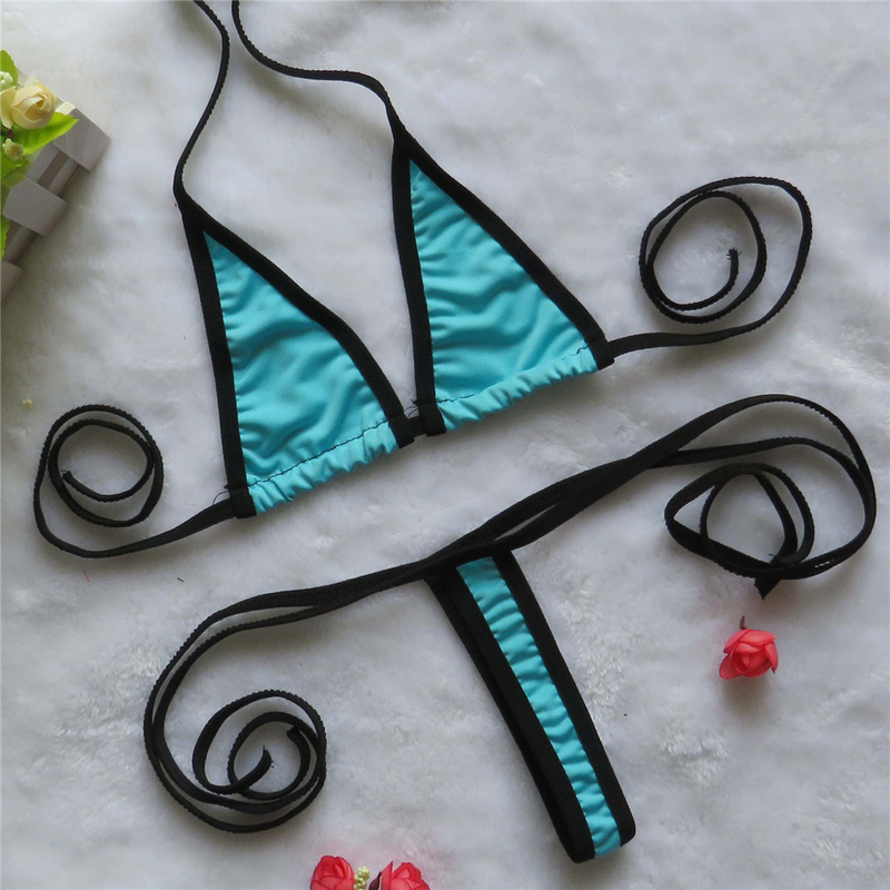 micro bikini Sexig Sling triangel Edge Mini Thong girl Beach Suthing spa badkläder dam baddräkt biquini bikini monokini_voghion.com