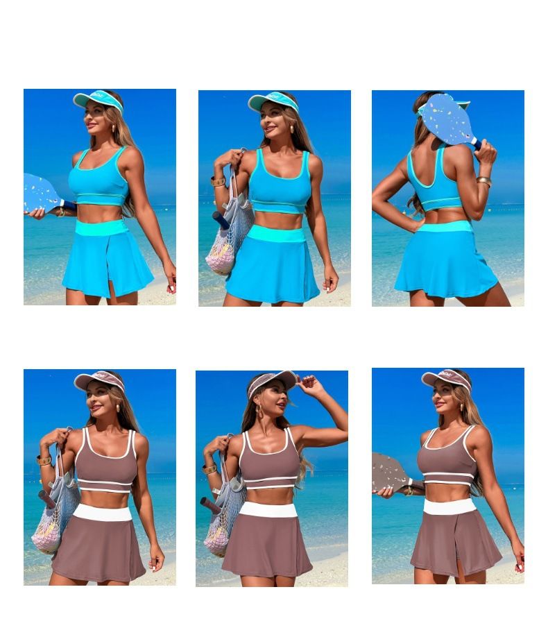 Vêtements pour femmes, jupe de sport de plage, maillot de bain fendu_voghion.com