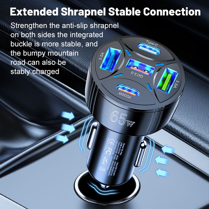 Music Festival  65W New Charger 3USB+2PD Super Fast Car Charging_voghion.com
