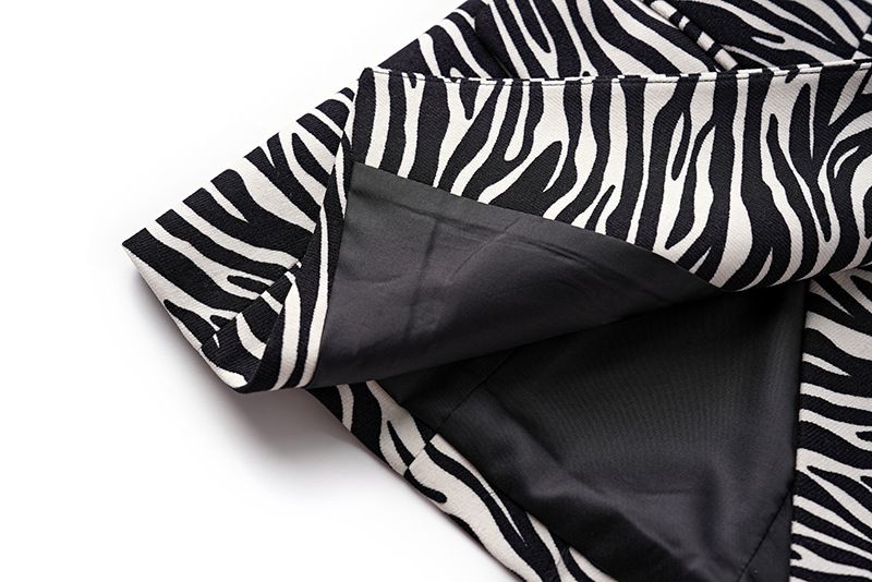 Damenbekleidung Herbst und Winter Catwalk New Zebra Print Slim Fit Kleiner Anzug Taillenanzug Pendeln Damenoberteil_voghion.com