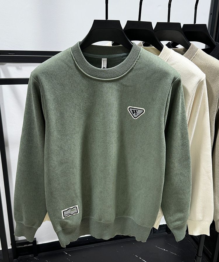 Herren-Winter-Sweatshirt mit Rundhalsausschnitt und Fleecefutter – Weicher und dicker Orion-Strickpullover für lässiges Lagen-Outfit, atmungsaktiv und wärmend_voghion.com