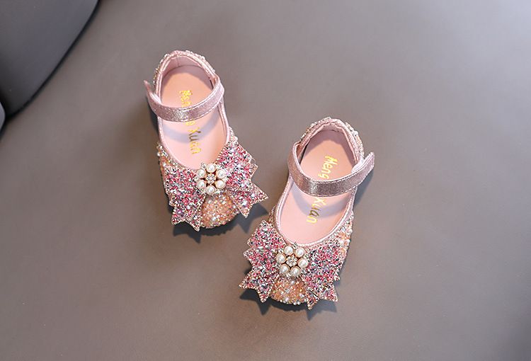 Mädchen Prinzessin Square Mund Strass Schleife Einzelschuh Schuhe Show Tanzschuhe_voghion.com