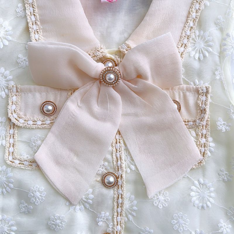 Kinder Kleidung 2024 Neue Mädchen Sommer Anzug Bowknot Kurzarm Top Mode Shorts Zwei stück Set_voghion.com