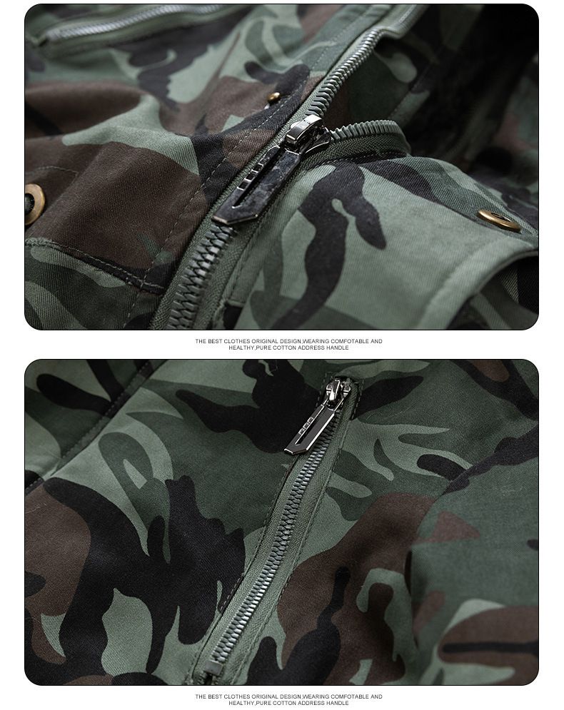 Herenkleding Heren Camouflage Winterjas met Capuchon - Fleece Gevoerde Dikke Slim Fit Lange Parka Jas Voor Buiten & Casual Kleding_voghion.com
