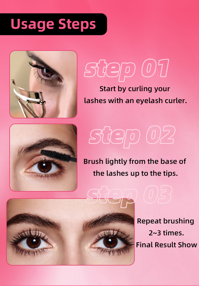 Carina QIBEST Eye Black, wasserfest, klischeehaft, verwischt nicht, dick, lockig, schmal und lang, Mascara-Grundierung, Make-up_voghion.com