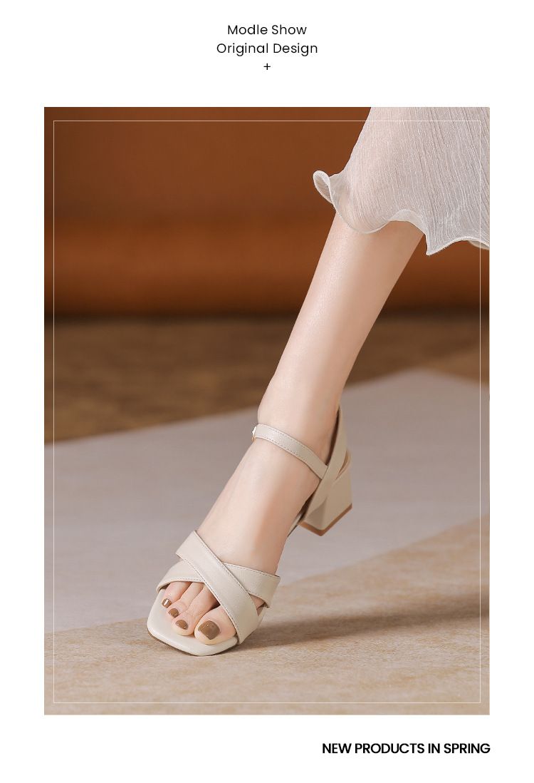 Damenschuhe Damensandalen Sommer Vielseitig Nicht Ermüdend Mode Roman Einfach Passender Rock Ein Riemen High Heels_voghion.com