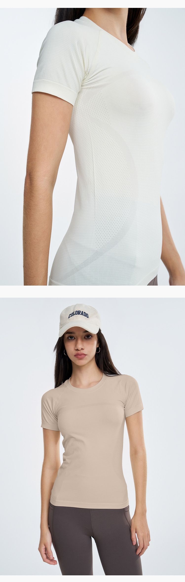 Nahtloses Bare-Sensation Kurzarm-Yoga-Sport-T-Shirt für Damen: Atmungsaktiv und schnelltrocknend (Ideal für Outdoor und Tennis)_voghion.com