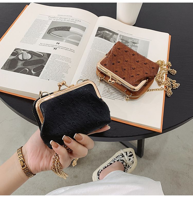 Torebka damska na jedno ramię, wzór strusia, mała torebka typu crossbody, tekstura popularna_voghion.com