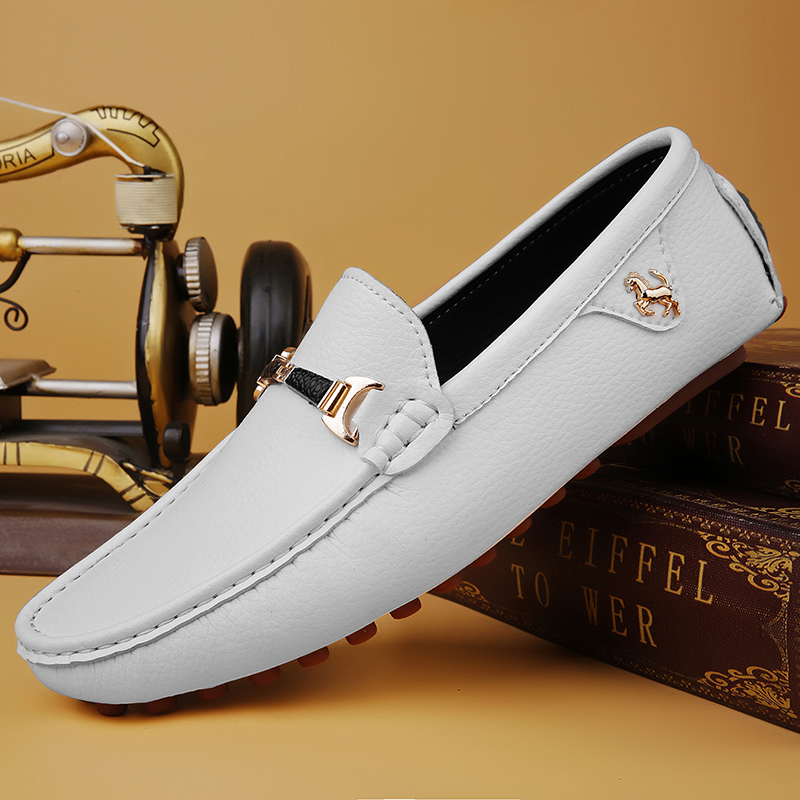 YRZL White Loafers For Men Size 48 Slip On Shoes Driving Flats Casual Moccasins For Men Comfy Male Loafers_voghion.com