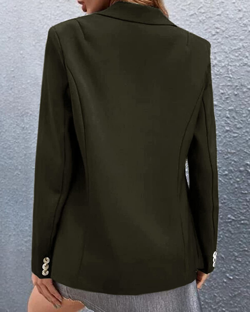 Women's Clothing Casual Long-sleeved Solid Color One-button Small Blazer Suit For Women_voghion.com