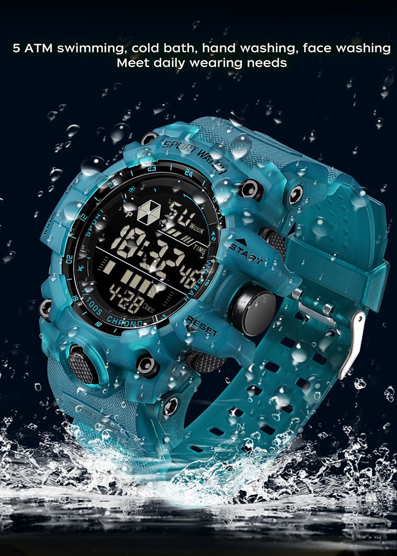 Orologio digitale impermeabile da uomo e da donna con retroilluminazione a LED, sveglia, cronometro, datario, orologio sportivo leggero per l'uso quotidiano_voghion.com