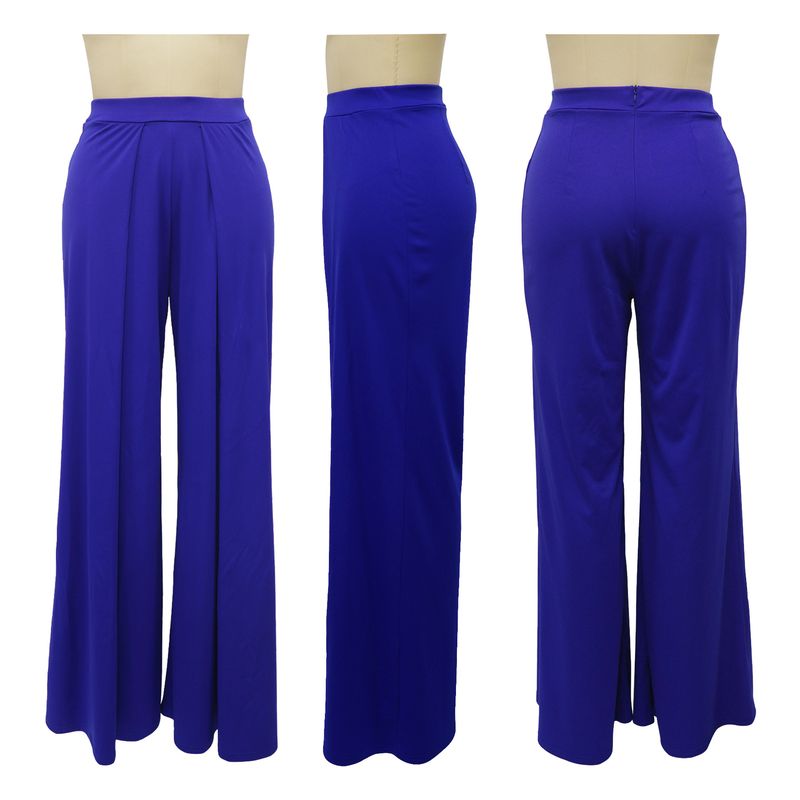 Damenbekleidung, drapiert, locker, schmal, weites Bein, einfarbig, gerader Stil, modische Freizeithose_voghion.com