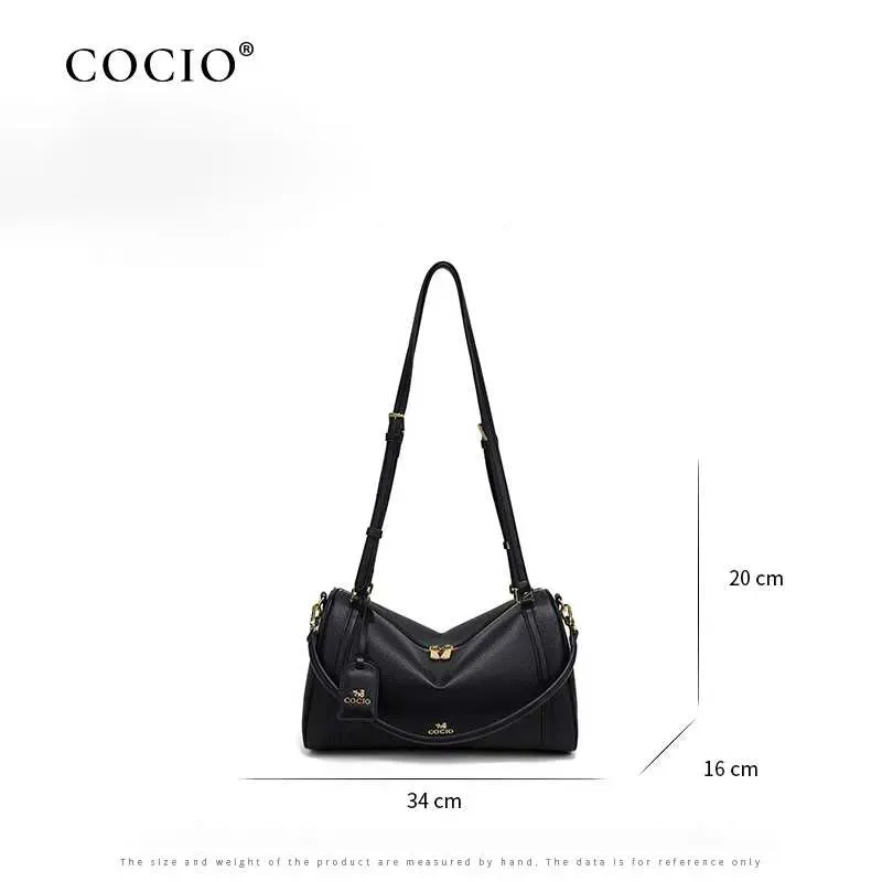 Borsa da viaggio casual da esterno di grande capacità, a tracolla, in vera pelle di alta qualità e leggera, di design COCIO_voghion.com