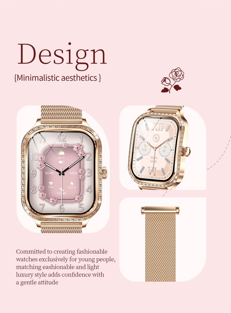 2025 88 Touchscreen 1,75 Zoll BT Call Physiology IP68 Waasserdicht Android Relojes Smart Watch fir Fraen_voghion.com