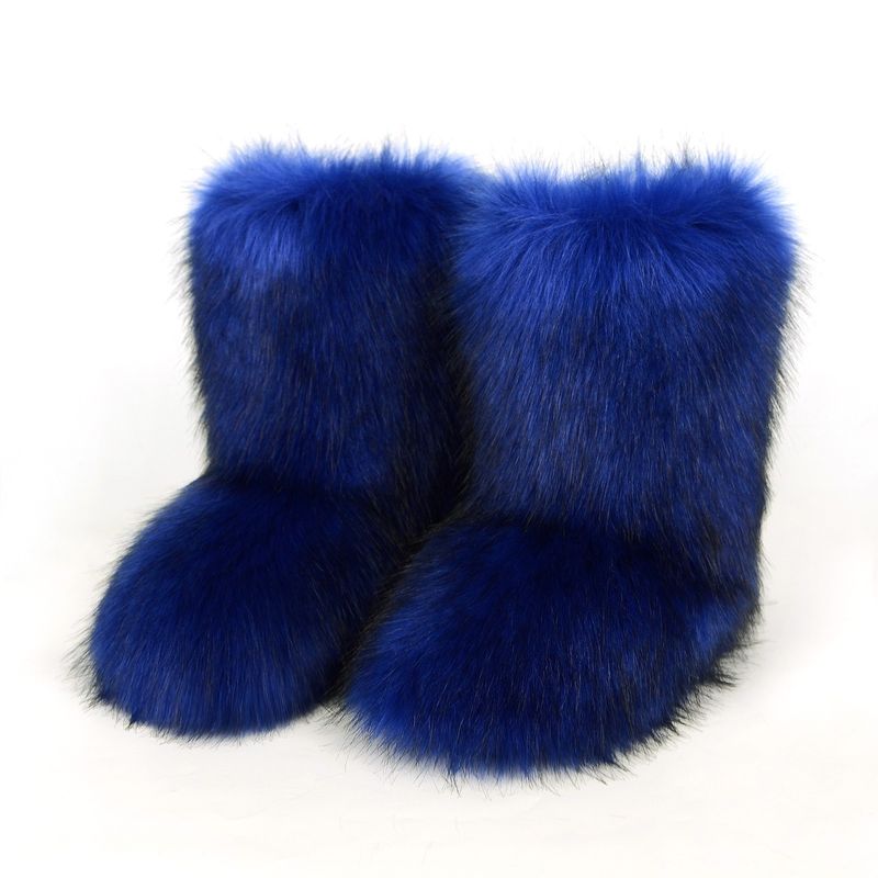 Winter snow boots Women's outer wear warm non-slip cross-border long fur mid-calf raccoon fur y2g fur boots_voghion.com