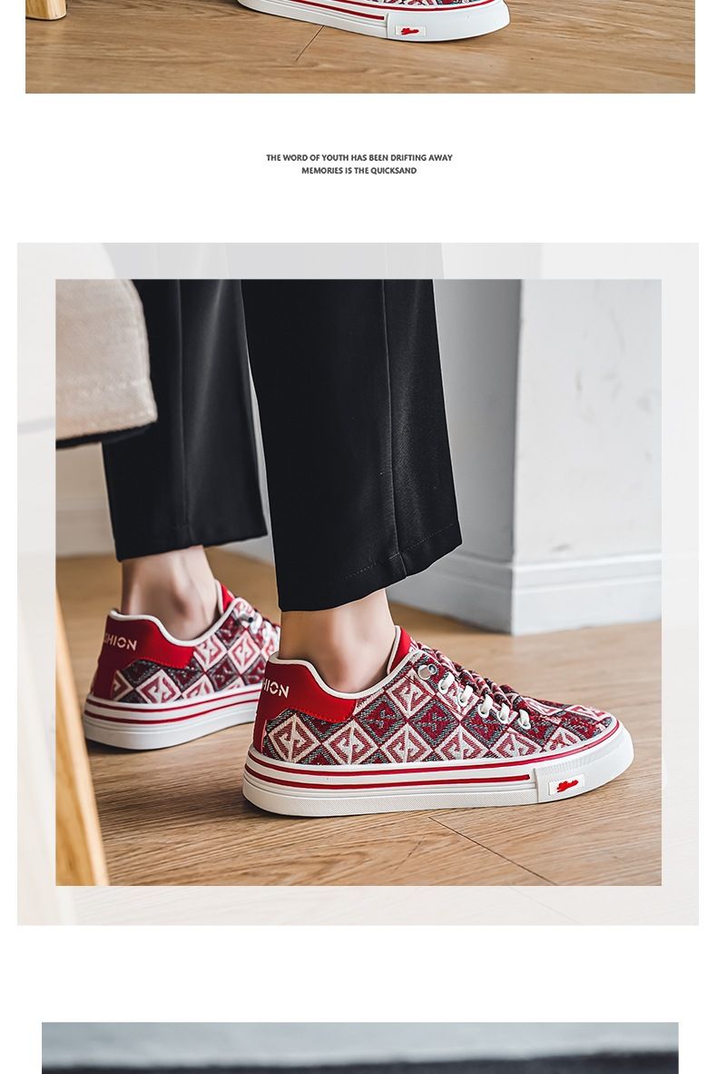 Atmungsaktiv mit kleinen weichen Sohlen leichte Stoffschuhe flache Slip-On Sport Canvas Herrenmode Schuhe_voghion.com