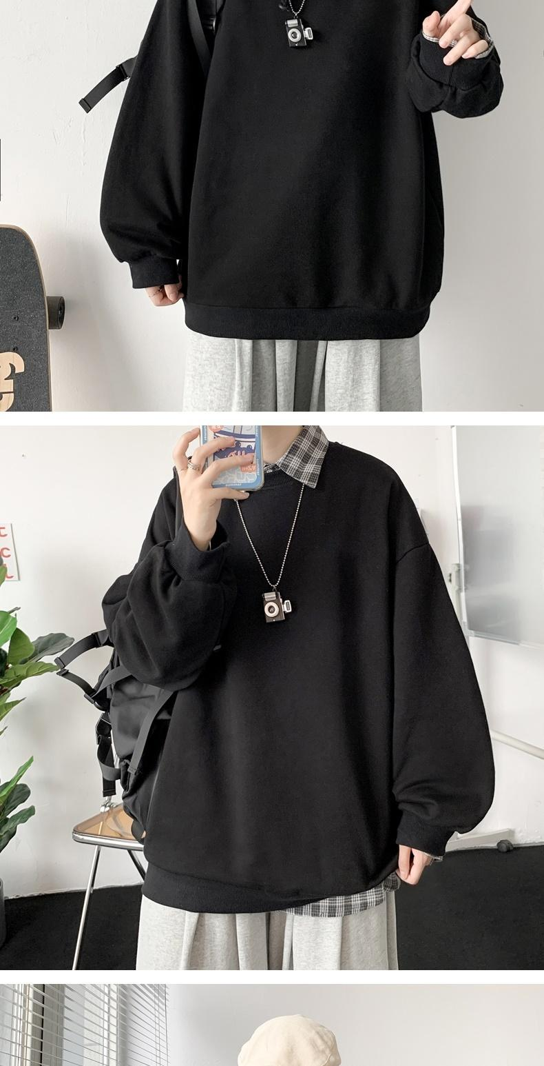 Männer Kleidung Hoodie Männliche Herbst Flut Ins Lose Top Frühling Und Herbst Sport High Street Crewneck Mantel Plankton Handsome_voghion.com