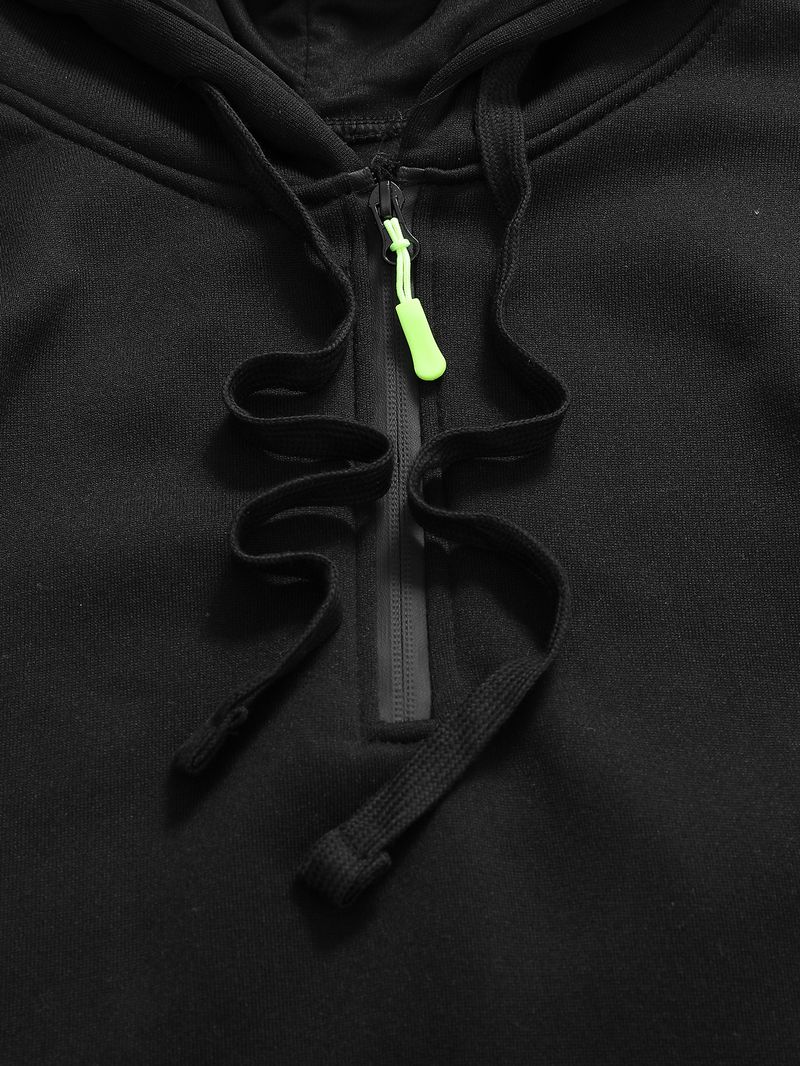 Moletom masculino com capuz e zíper, design de bolso, outono e inverno_voghion.com