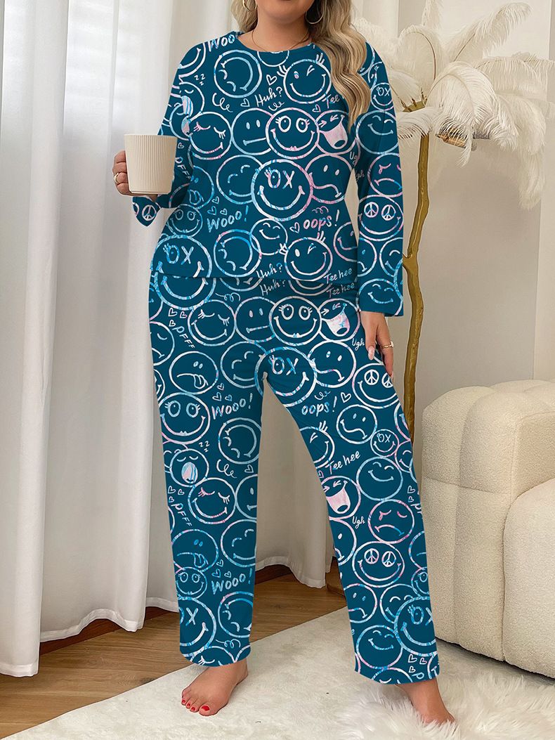 Dames Nachtkleding Herfst Stijl Melk Zijden Pyjama Dames Thuis Kleding Plus Size Casual Lange Mouwen Broek Pak_voghion.com