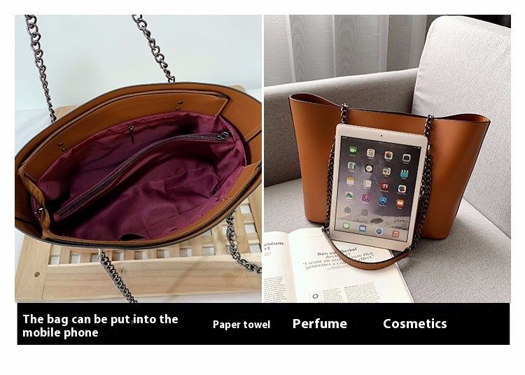 2024 Winter New Women's Bag Retro Tote Bag Simple Style Large Capacity Handheld Shoulder Bag_voghion.com