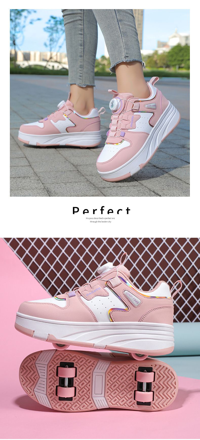 Children's Shoes New Style Running Shoes Boys And Girls Students Four Wheel Roller Skates Adult Double Wheel Deformation Skating Wheel Flying Shoes_voghion.com