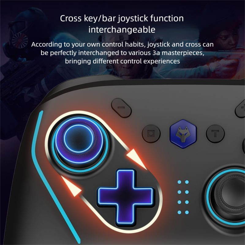 Langming V8 Wireless Computer Game Controller With Motion Sensing, Vibration, Gyroscope, Hall Joystick For PC, Mobile,_voghion.com