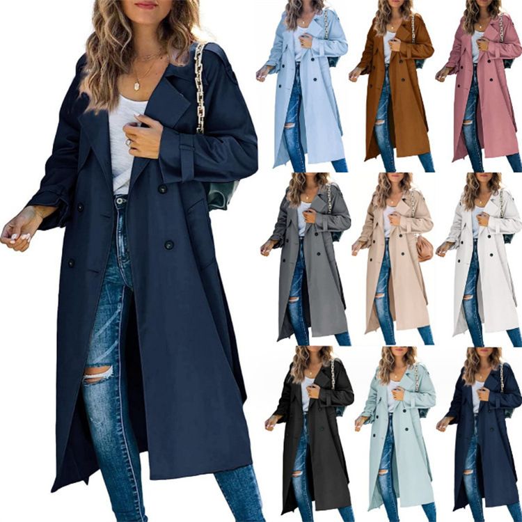 Women's autumn and winter windbreaker coat with lining_voghion.com