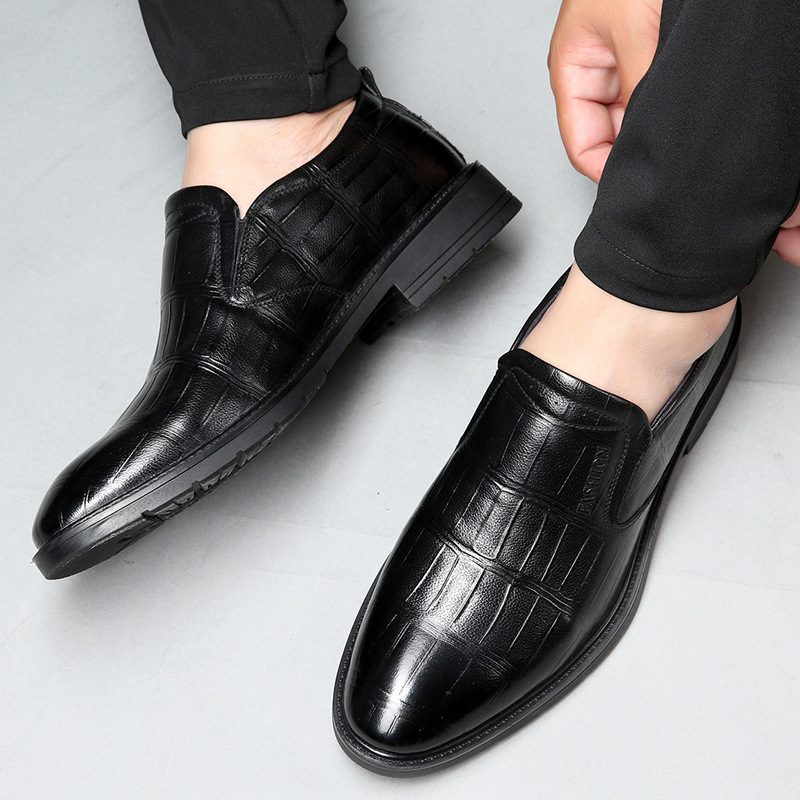 Herren Formelle Business Casual 2022 Sommer Neue Low-Top Slip-on Leder Einzelschuhe Mode Schnürtrend_voghion.com