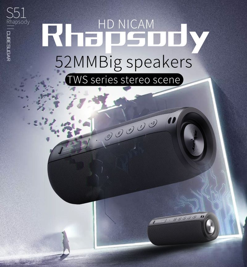 Collection Ijeraar S51 Powerful Bluetooth Speaker Bass Wireless Speakers Subwoofer Waterproof Sound Box Support Tf,_voghion.com