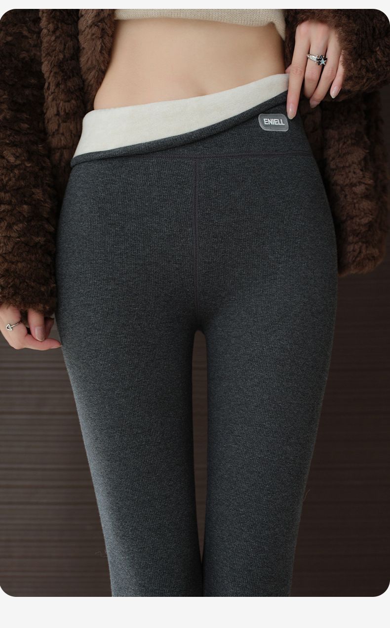 Leggings thermiques pour femme avec doublure polaire - Pantalon taille haute en coton extensible pour l'hiver, confort en laine et soie douces, grandes tailles disponibles_voghion.com