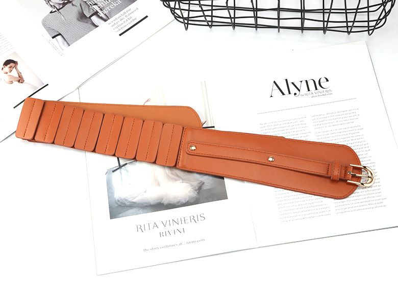 Koreanische Mode elastische Wrap breite Damen Kleid dekorative Shirt einfache Gürtel Stoff Taille Gürtel_voghion.com