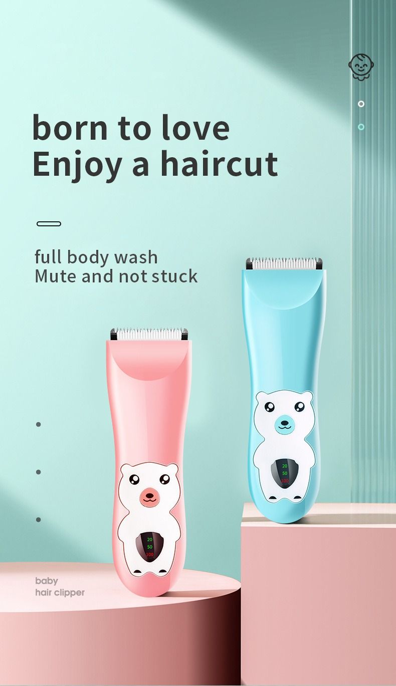 Baby Hair Clipper Rechargeable – Ultra-Quiet Kids Hair Trimmer With 3 Guard Combs, Cordless & Waterproof For Infants/Toddlers, Painless Rounded Blades_voghion.com