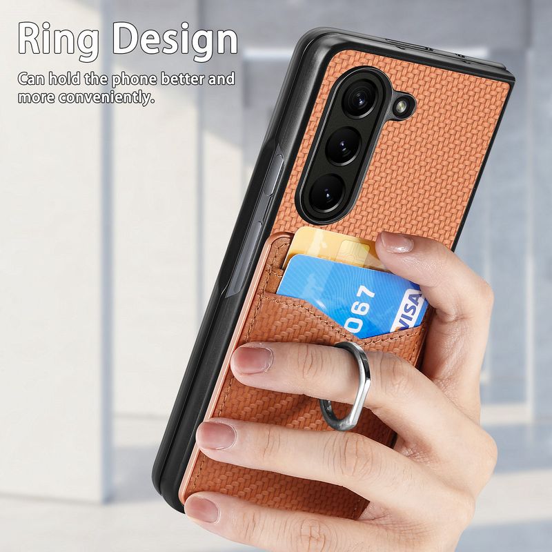 TechGlobe Compatible Samsung Fold7 Holder Phone Case Ring Stand Card Slot Multi-Function Z Fold 40% Off Screen Protector_voghion.com