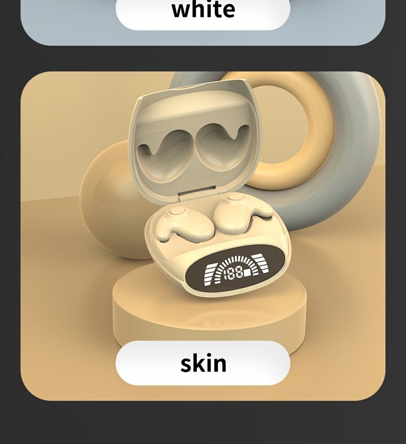 Trådlösa hörlurar, Ultratunn Stealth Bass, Låg latens Dual Microphone Noise Reduction Sports Hörlurar IOS Android_voghion.com