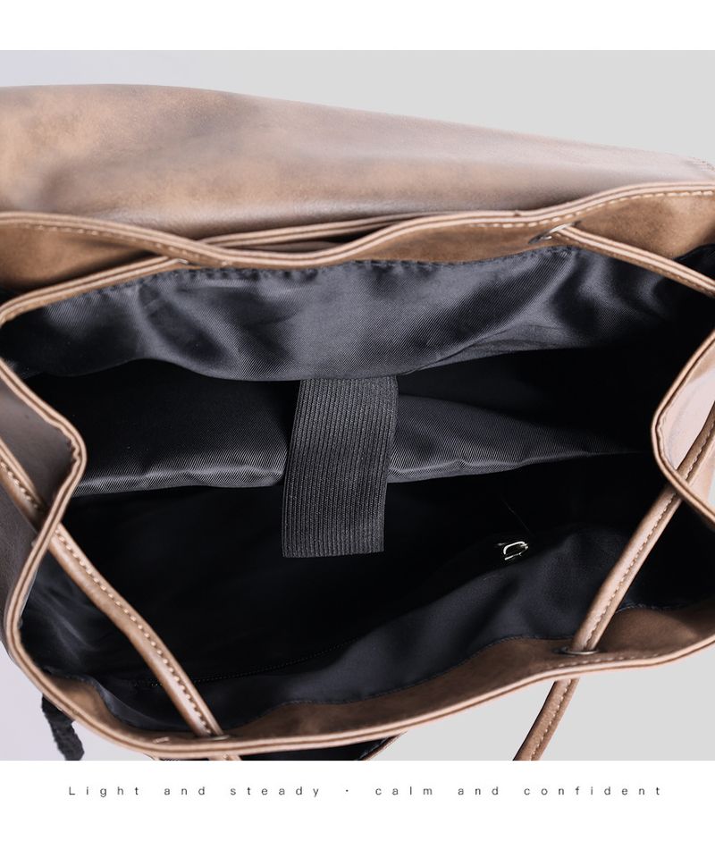2025 Férfi Retro Vintage Hátizsák - 14"-os PU Bőr Laptoptáska, Vízálló, Lopásgátló Ingázós Hátizsák Sima Cipzárakkal, Barna_voghion.com