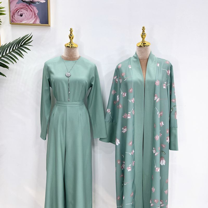 Moda musulmana Medio Oriente Dubai Abito turco tuta tinta unita LR537_voghion.com