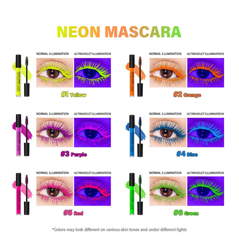 Mascara Lakerain Fluorescent Color Mascara Halloween Cosplay Mascara_voghion.com