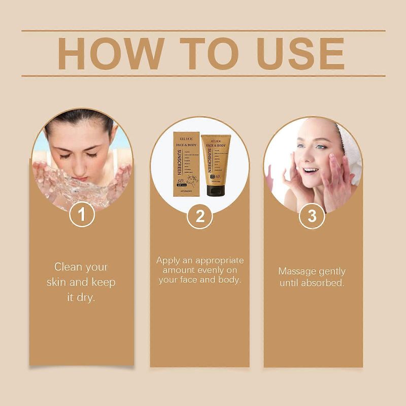 2x Tallow Sun Cream Spf50 Anti UV Protection Nature Organic Moisturizing Skin Care Isolation Sunscreen Cream For Face And Body_voghion.com