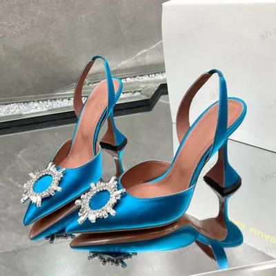 Sommerschuhe für Damen mit Strasssteinen, spitzen Sonnenblumen-Absätzen und hohen Weinglas-Absätzen, Satin-Sandalen mit Schleife, Partyschuhe_voghion.com