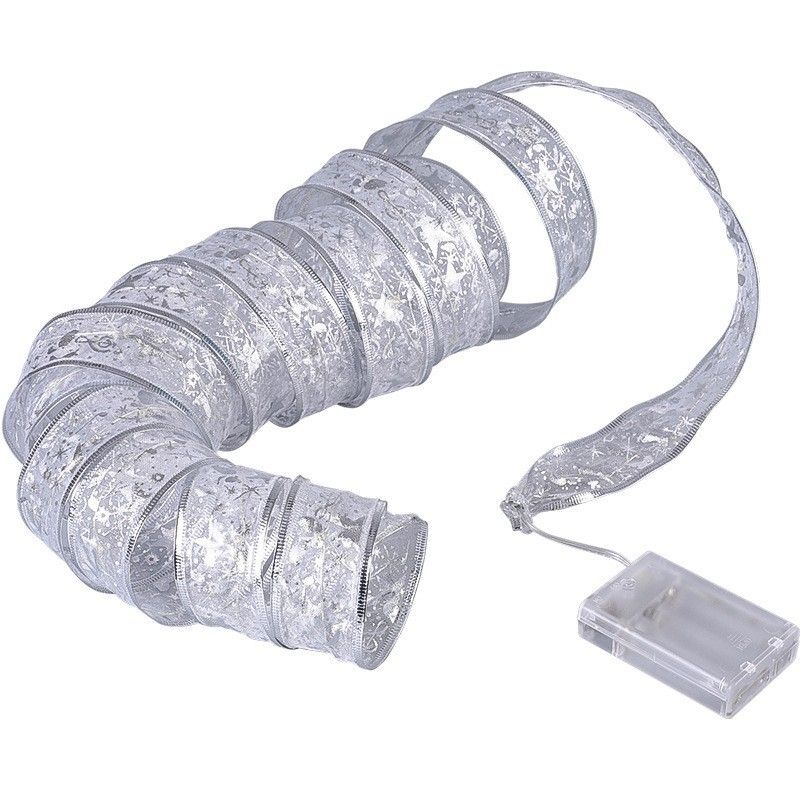 Luci a nastro natalizie a forma di stringa a led luci creative in raso luci a nastro natalizie luci decorative per albero di Natale layout atmosfera natalizia_voghion.com