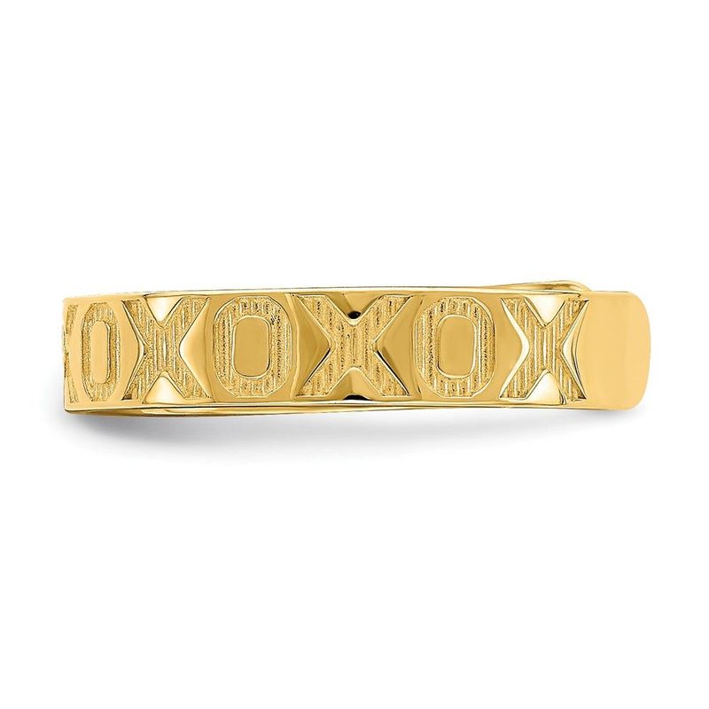 14K X And O Pattern Toe Ring_voghion.com